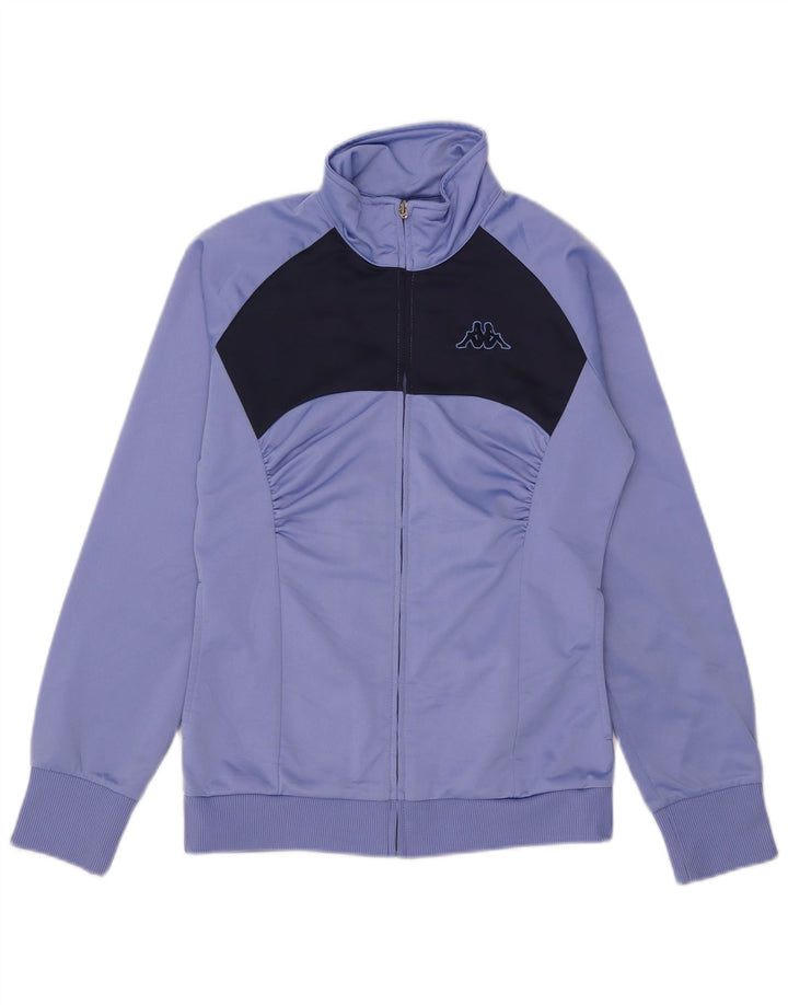 Kappa Womens Tracksuit Top Jacket UK 14 Grande Roxo Colourblock Poliéster