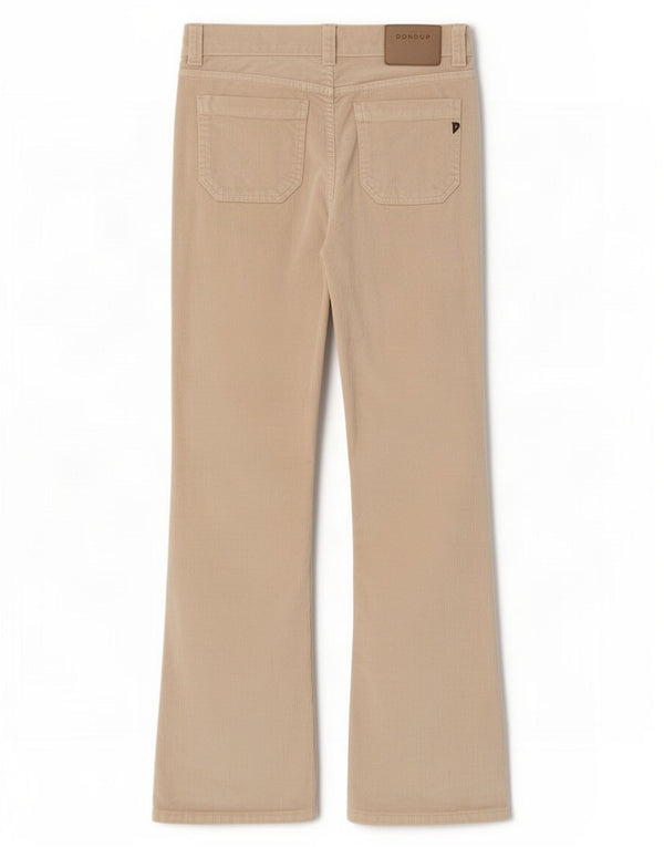Calça feminina de veludo cotelê Dondup W29 L32 algodão branco