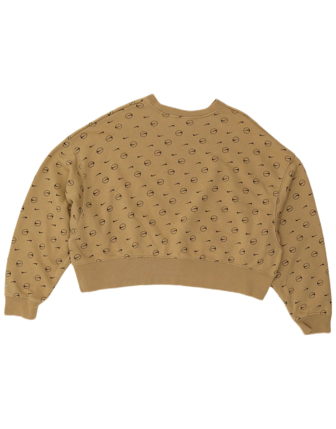 NIKE Womens Oversized Crop Graphic Moletom Jumper Reino Unido 10 Pequeno Caqui