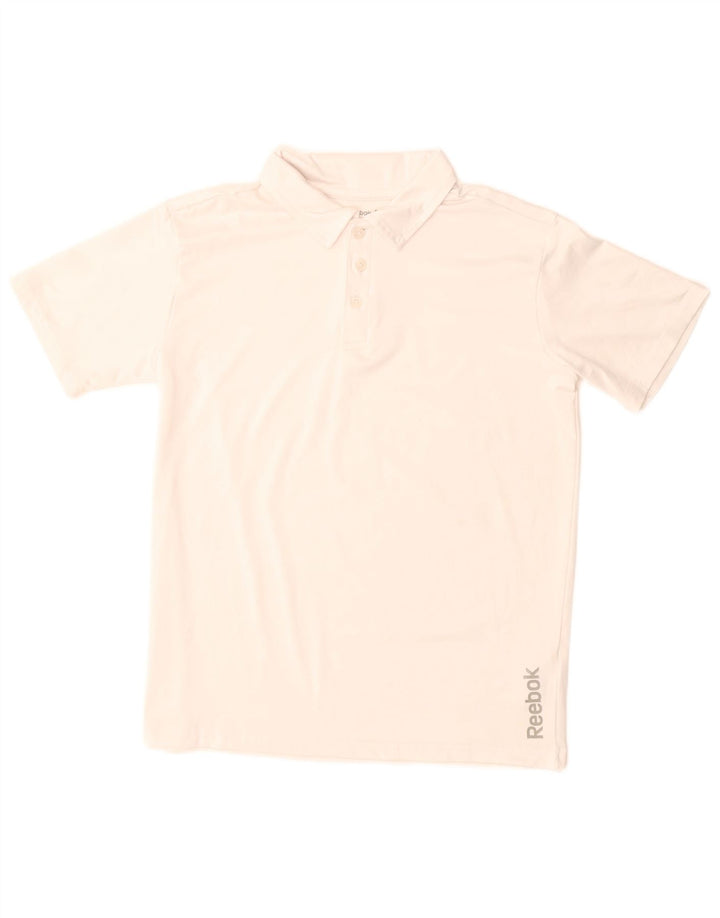 Camisa polo masculina Reebok 14-15 anos grande poliéster branco