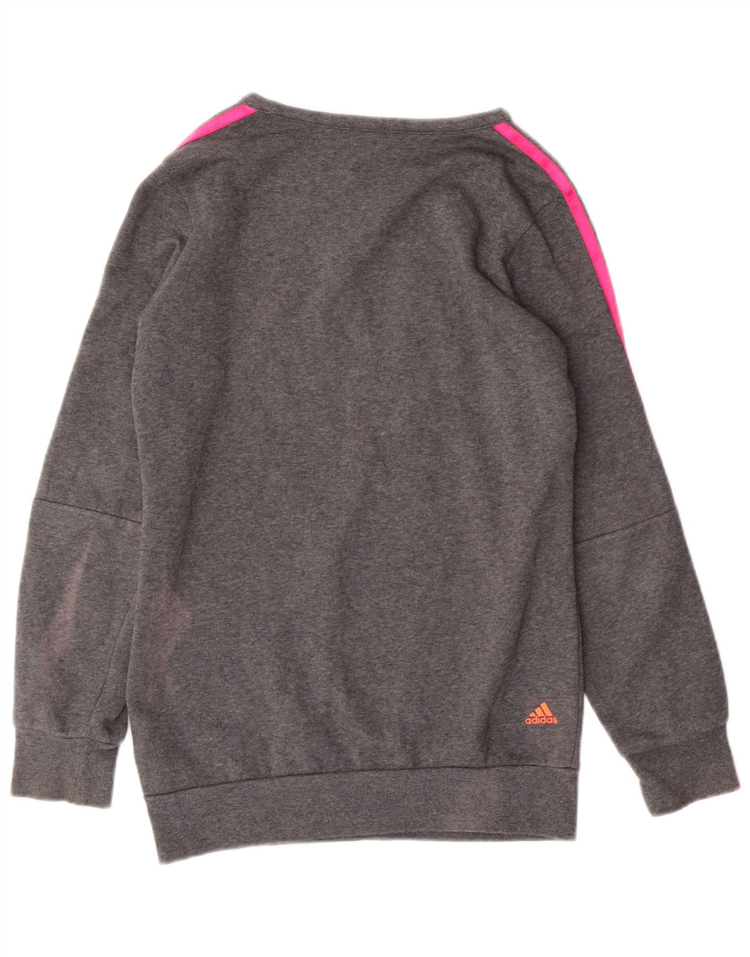 ADIDAS Meninas Graphic Sweatshirt Jumper 11-12 Anos Cinza Algodão