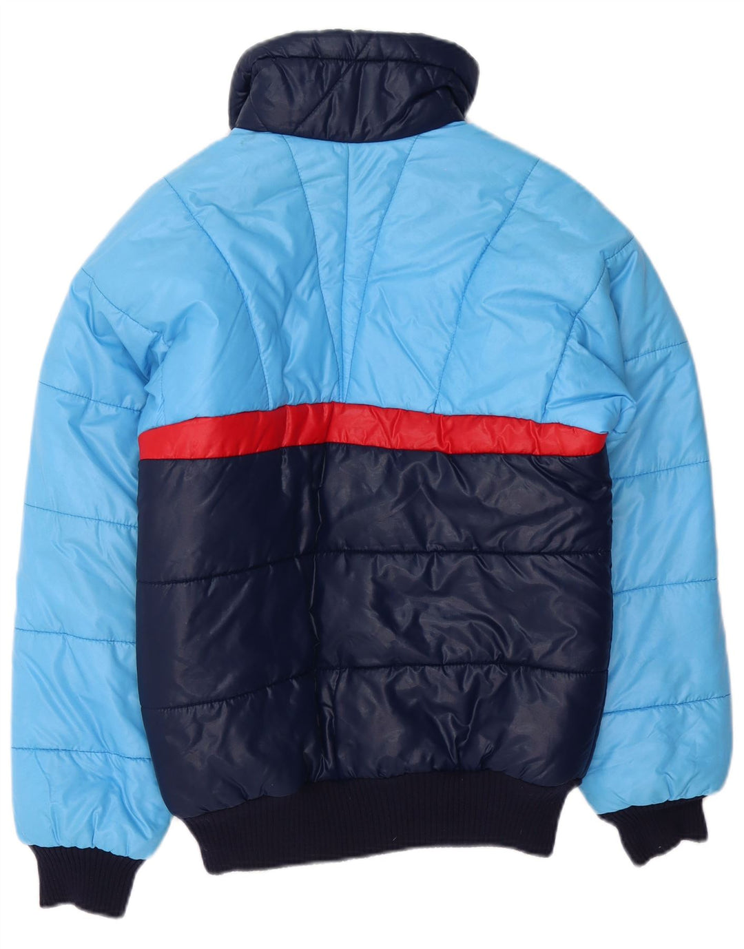 Jaqueta acolchoada masculina VINTAGE IT 46 poliamida colorblock azul pequena