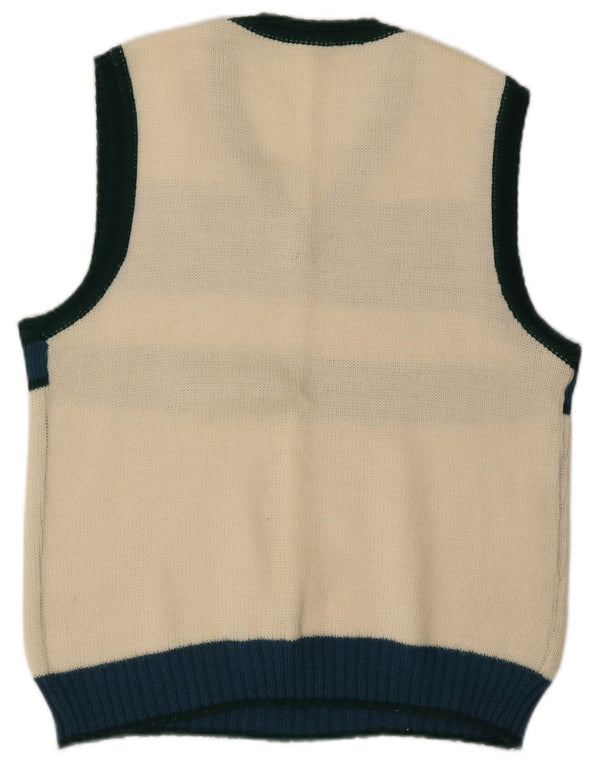 Colete feminino vintage regata IT 48 XL branco colorblock