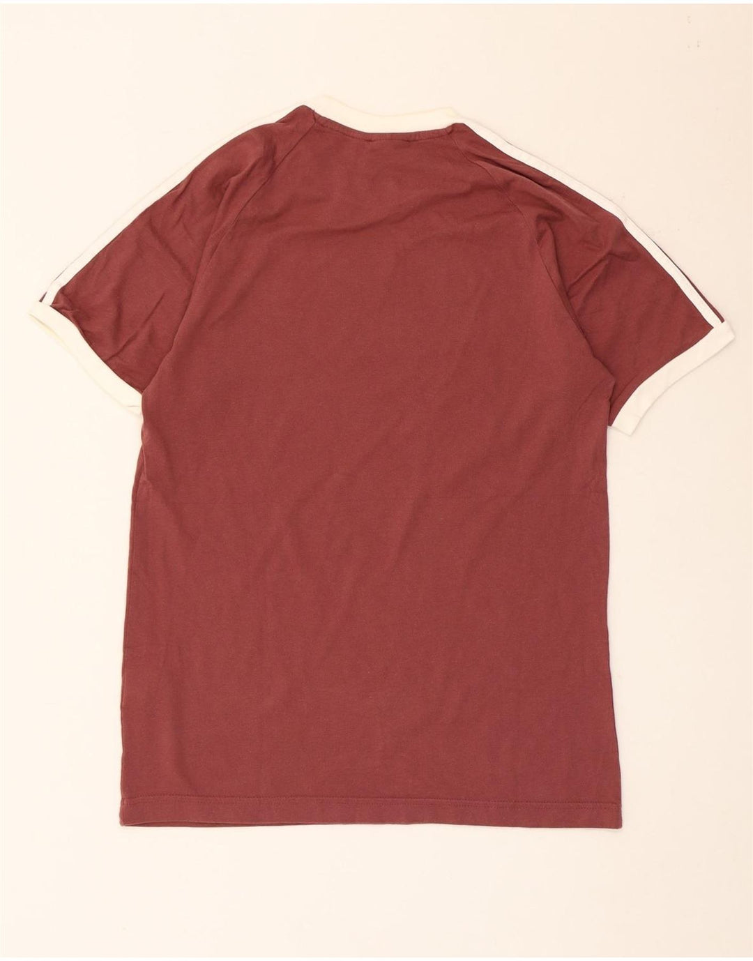 Adidas Mens T-Shirt Top Pequeno Marrom Colorblock Algodão