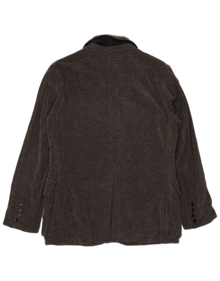Jaqueta blazer masculina Kandis & Kandis Mann Reino Unido 38 risca de giz preta média