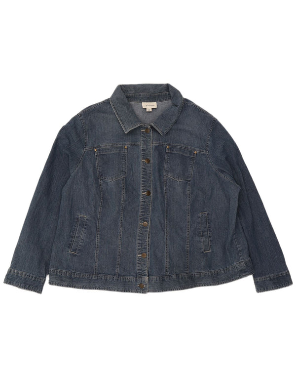 Jaqueta jeans feminina Marks & Spencer Autograph Reino Unido 20 2XL algodão azul