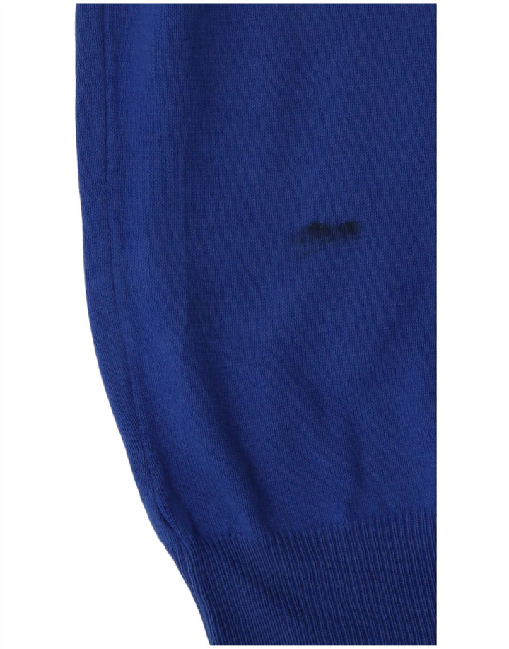 Zara Suéter masculino com gola redonda e algodão azul médio