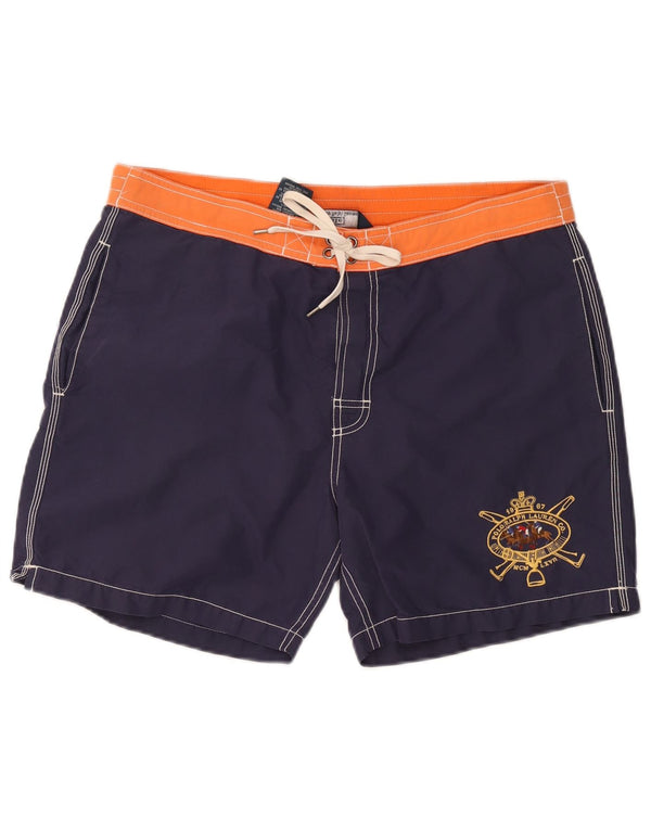 Polo Ralph Lauren Shorts de natação masculino gráfico médio azul marinho colorblock