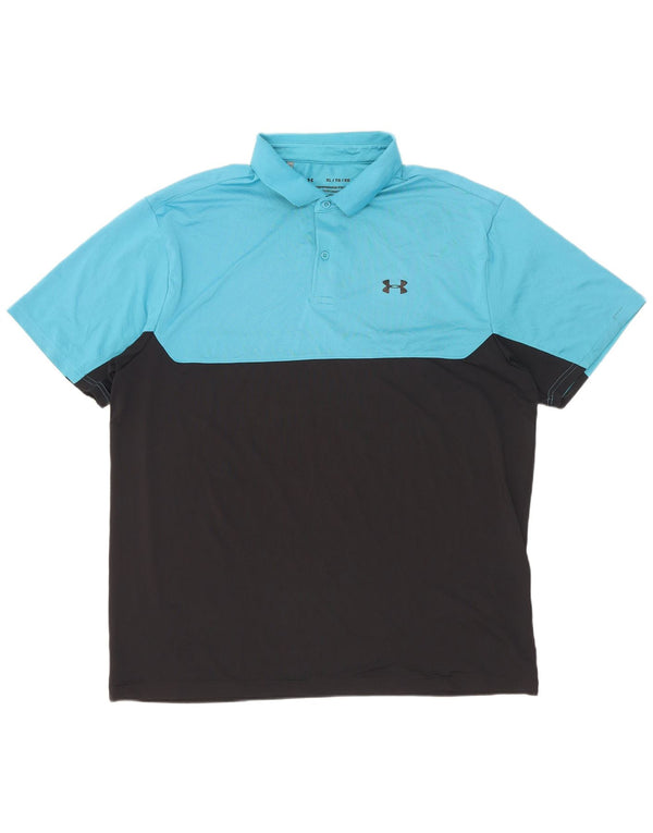 Under Armour Masculino Heat Gear Pólo XL Azul Colourblock Poliéster