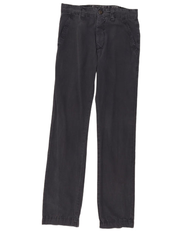 Calça chino reta masculina Murphy & Nye W31 L33 algodão azul marinho