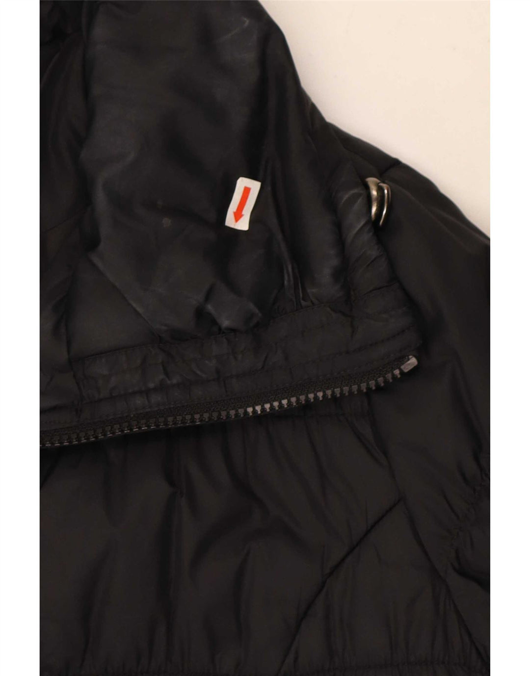 Casaco feminino acolchoado com capuz grande Marks & Spencer Reino Unido 10 pequeno preto
