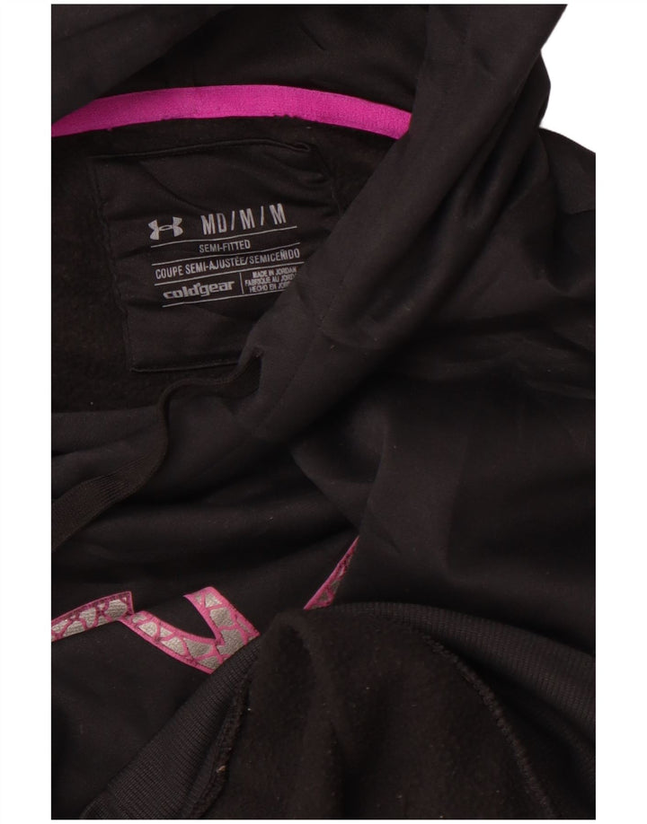 UNDER ARMOUR Suéter feminino com capuz gráfico Cold Gear Reino Unido 14 médio preto