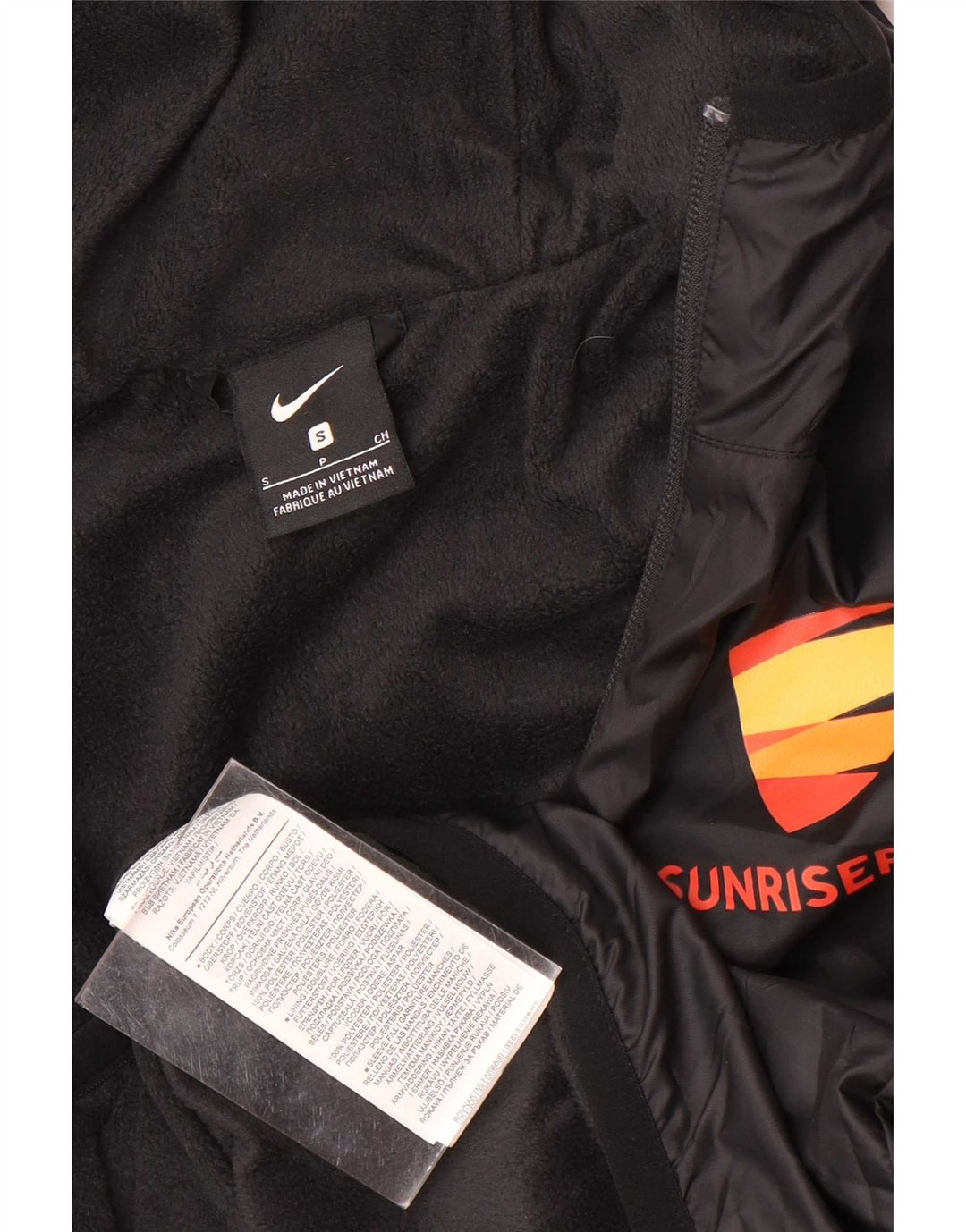 Jaqueta corta-vento masculina Nike Graphic com capuz Reino Unido 36 pequeno poliéster preto