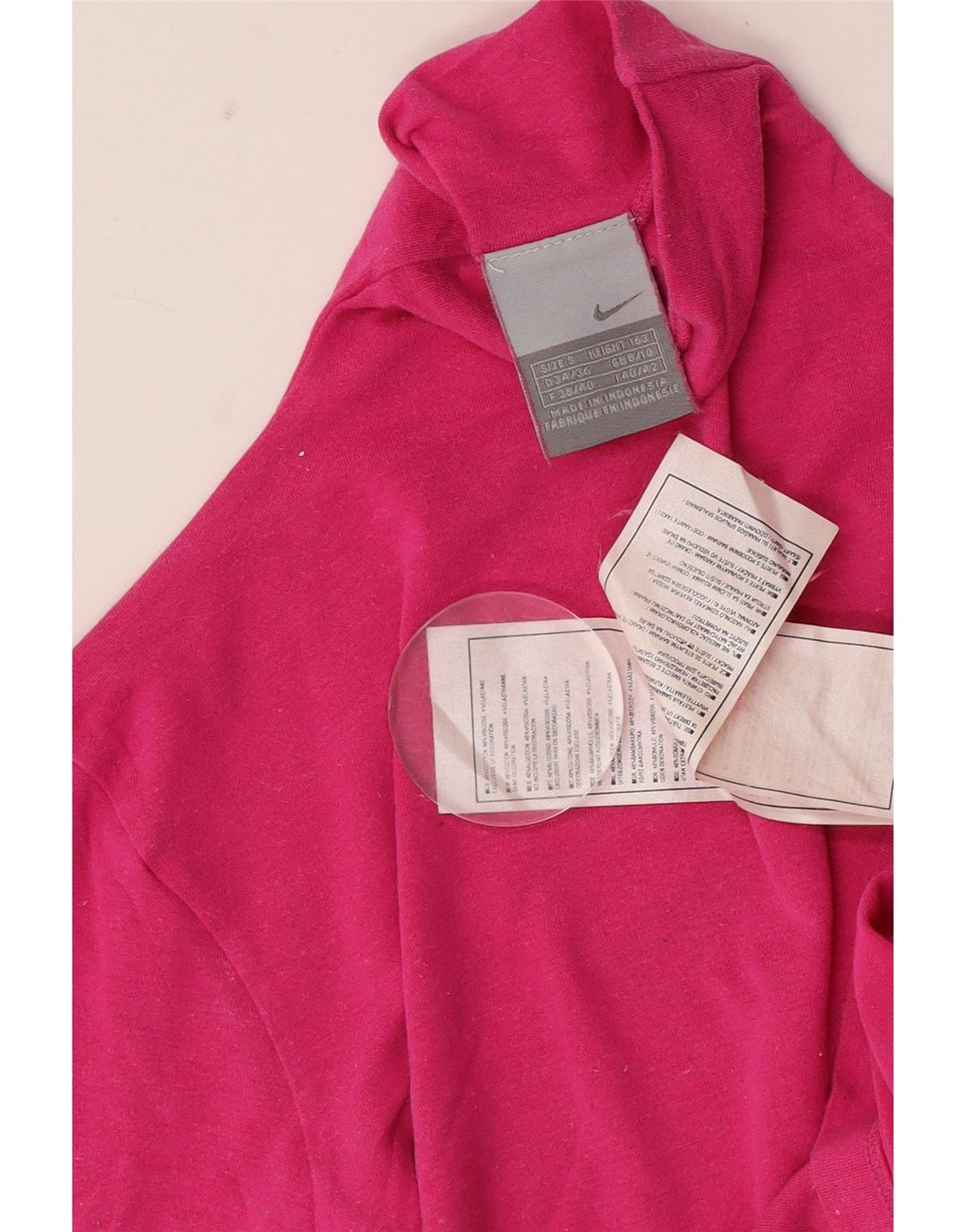 Top feminino Nike manga comprida UK 8/10 pequeno algodão rosa