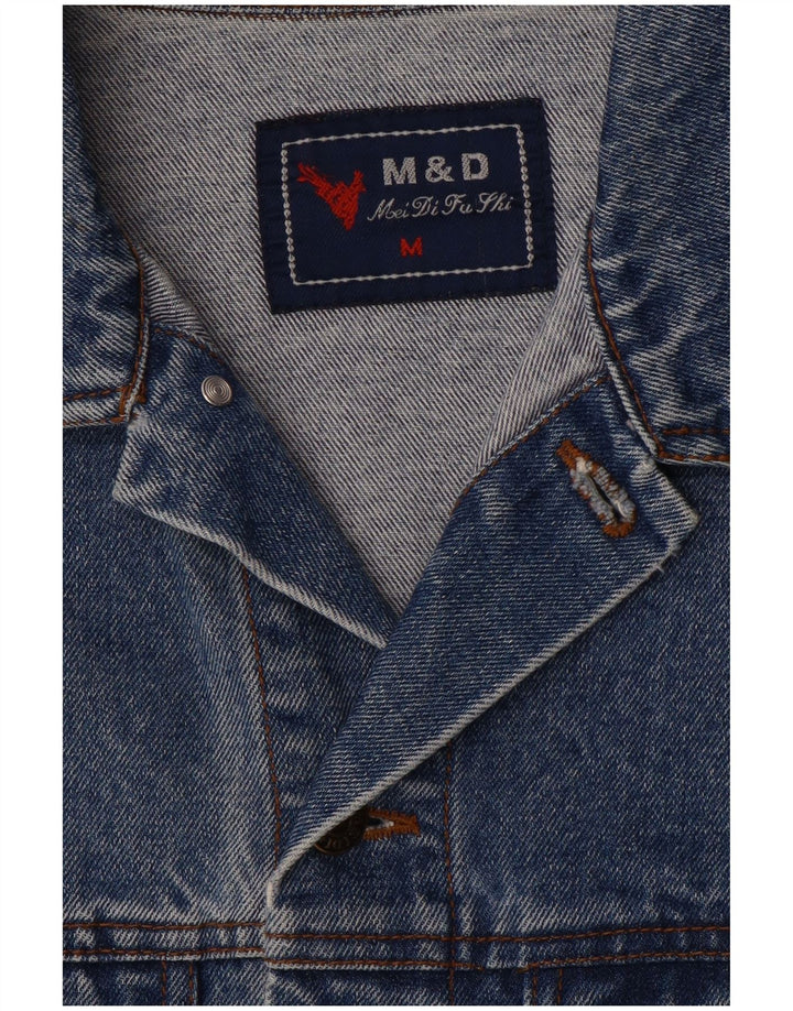 Jaqueta jeans masculina vintage UK 38 azul médio