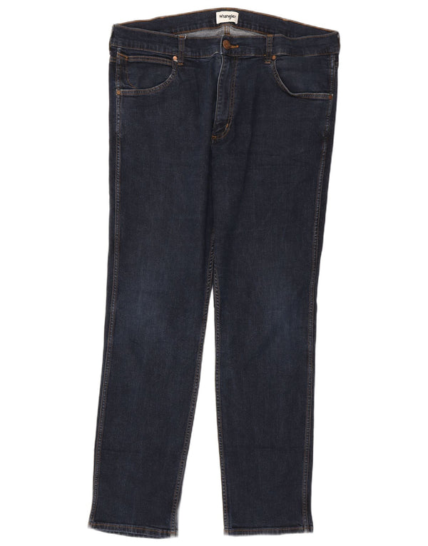 Wrangler Mens Greensboro Straight Jeans W40 L34 Azul Marinho Algodão