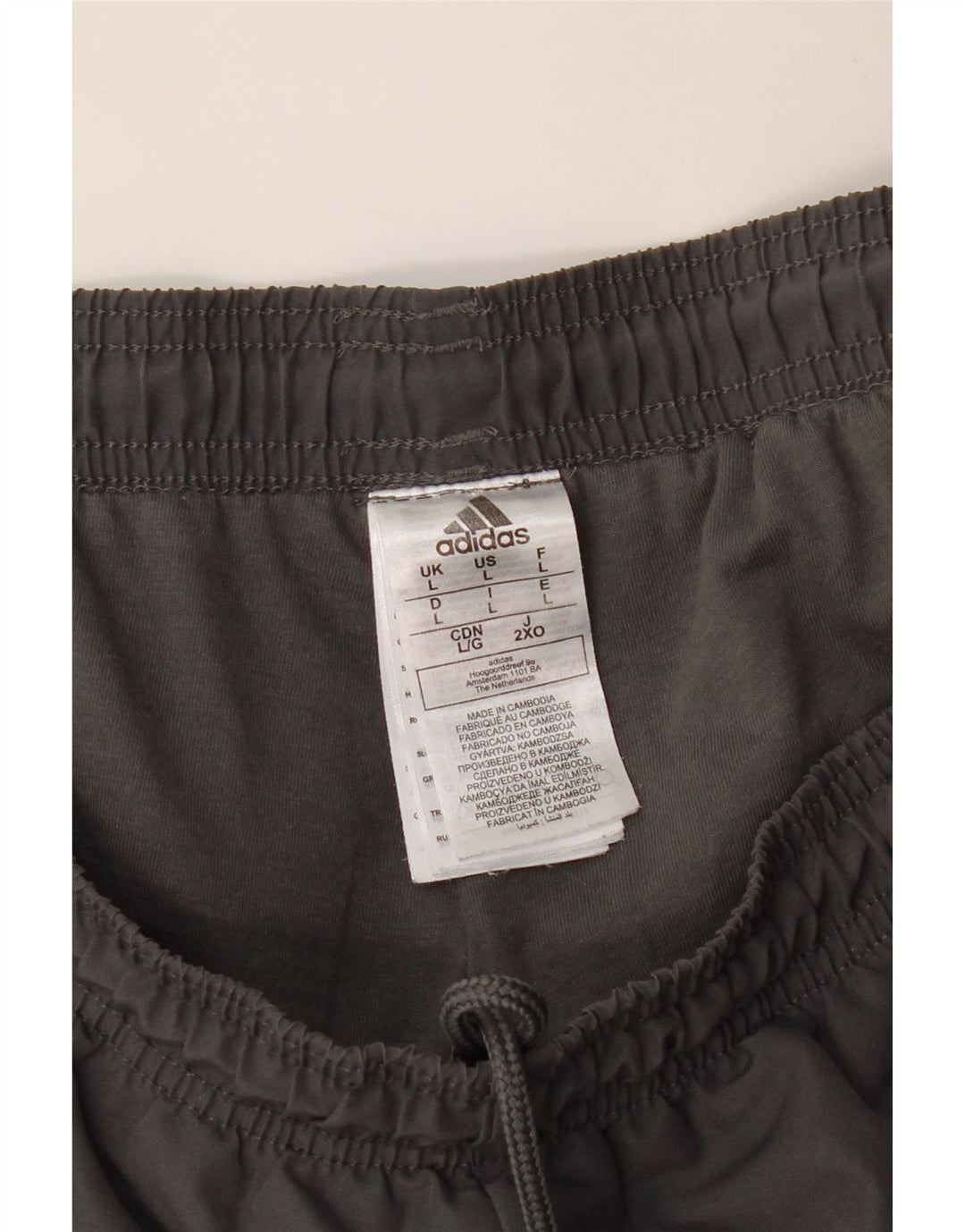 Calça de treino masculina ADIDAS joggers grande poliéster cinza