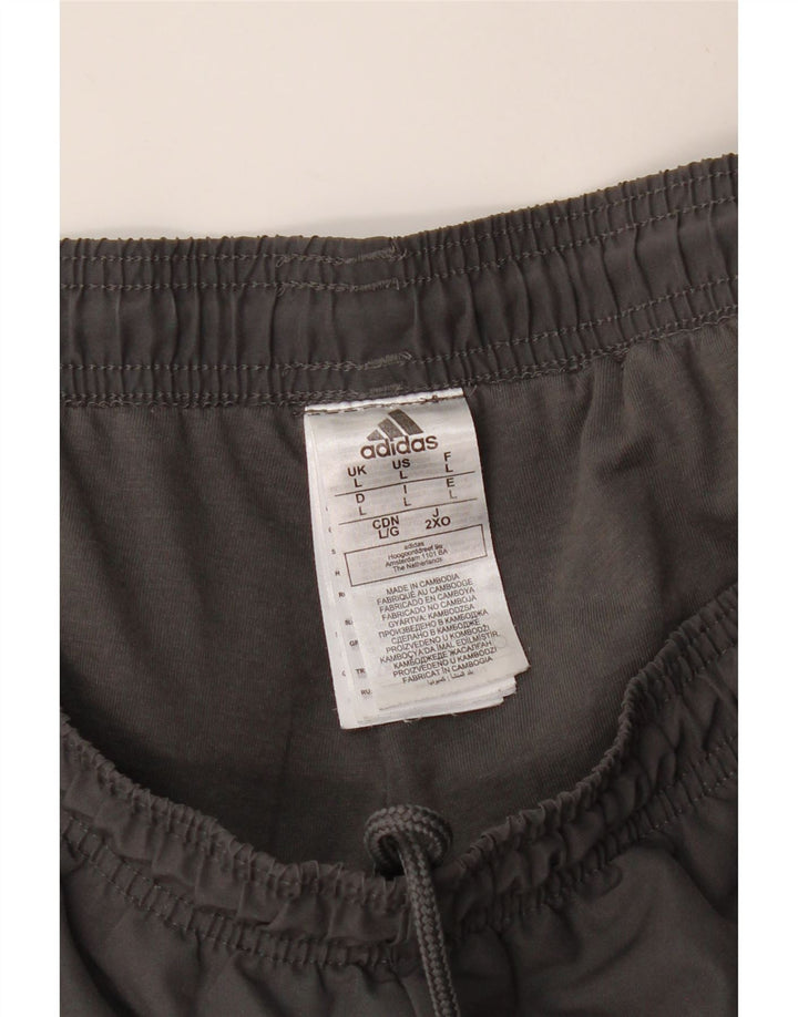 Calça de treino masculina ADIDAS joggers grande poliéster cinza