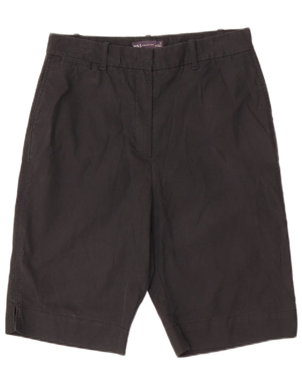 Shorts chino feminino Marks & Spencer Reino Unido 10 pequeno W30 algodão preto