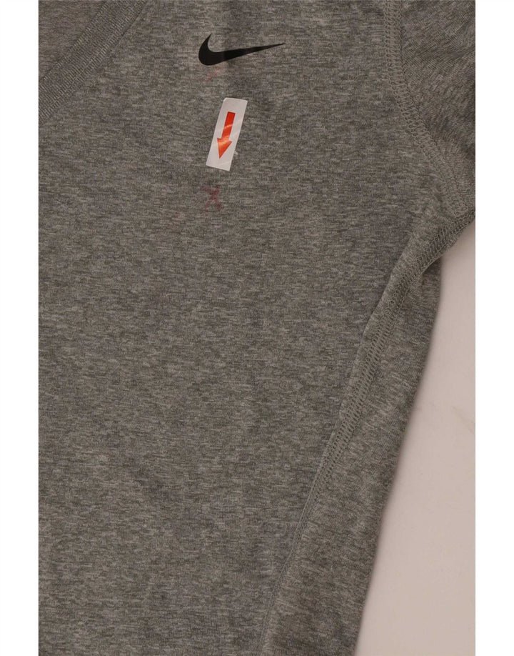 Camiseta feminina Nike UK 10 pequena cinza manchada de poliéster