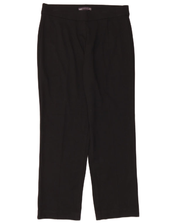 Calça casual curta feminina Marks & Spencer Reino Unido 12 médio W30 L27 preta