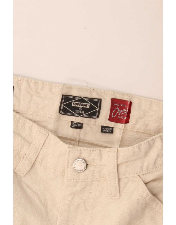 Calça cargo reta feminina Superdry W26 L30 bege