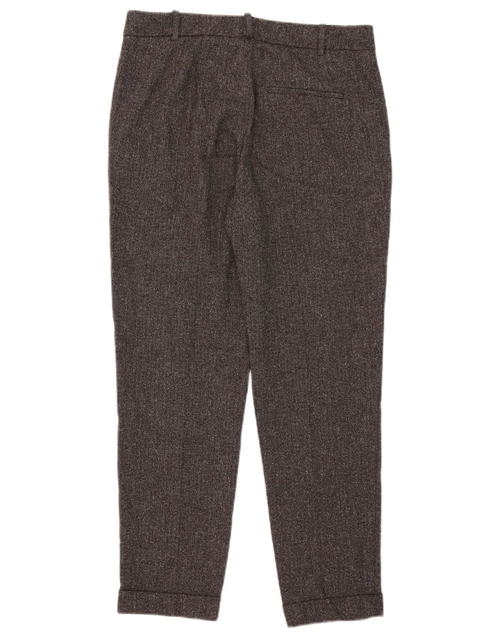 Calça feminina Zara Slim Suit médio W28 L27 marrom manchada
