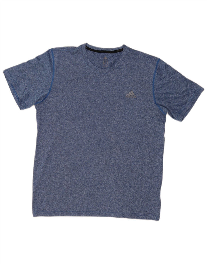Camiseta Adidas Masculina Climalite Top Médio Poliéster Salpicado Azul