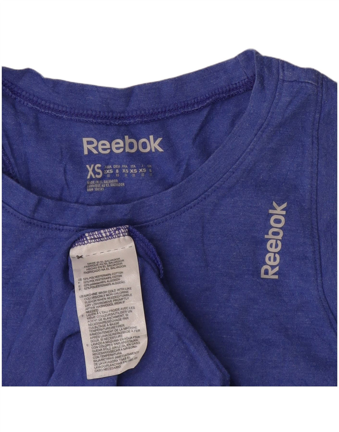 Colete feminino REEBOK UK 8 pequeno poliéster azul