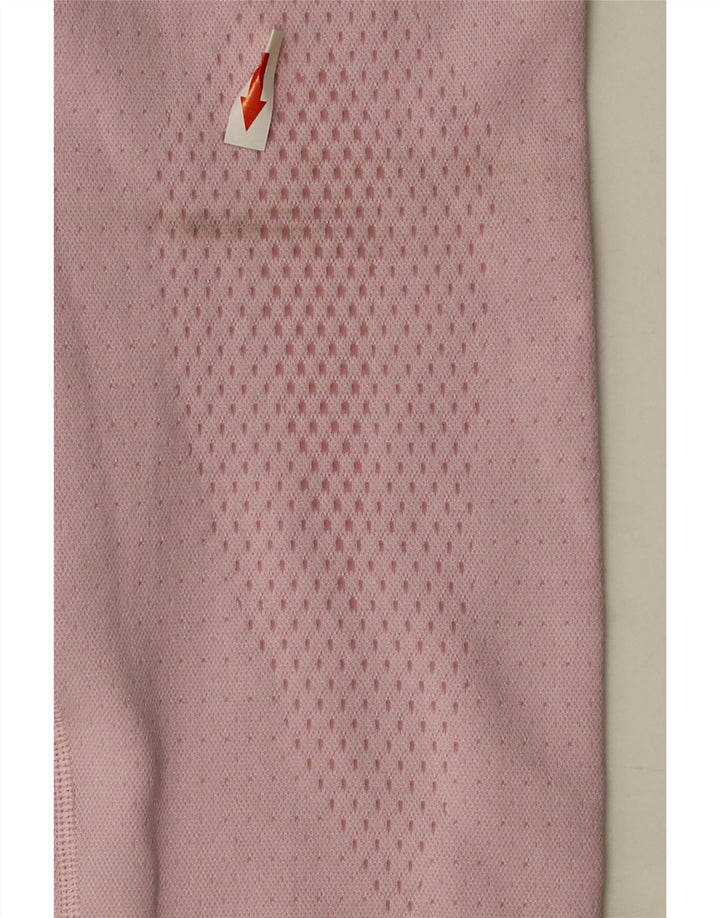 Adidas Womens Capri Leggings UK 12 Médio Rosa Poliéster