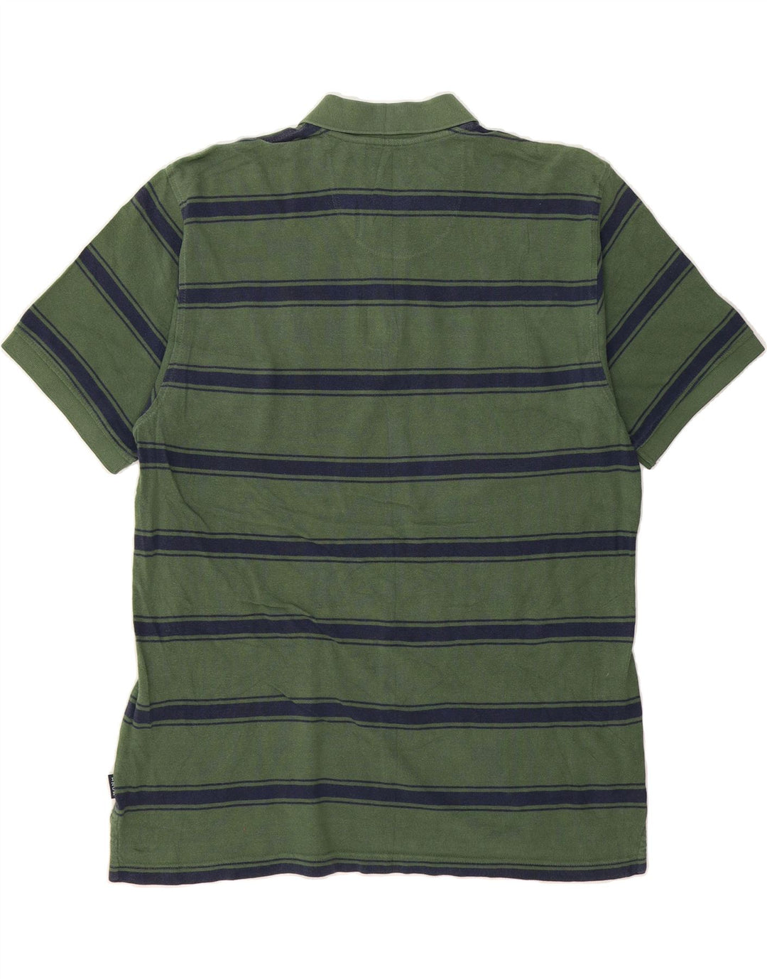 IZOD Mens Polo Shirt XL Green Striped Cotton Vintage Izod and Second-Hand Izod from Messina Hembry 