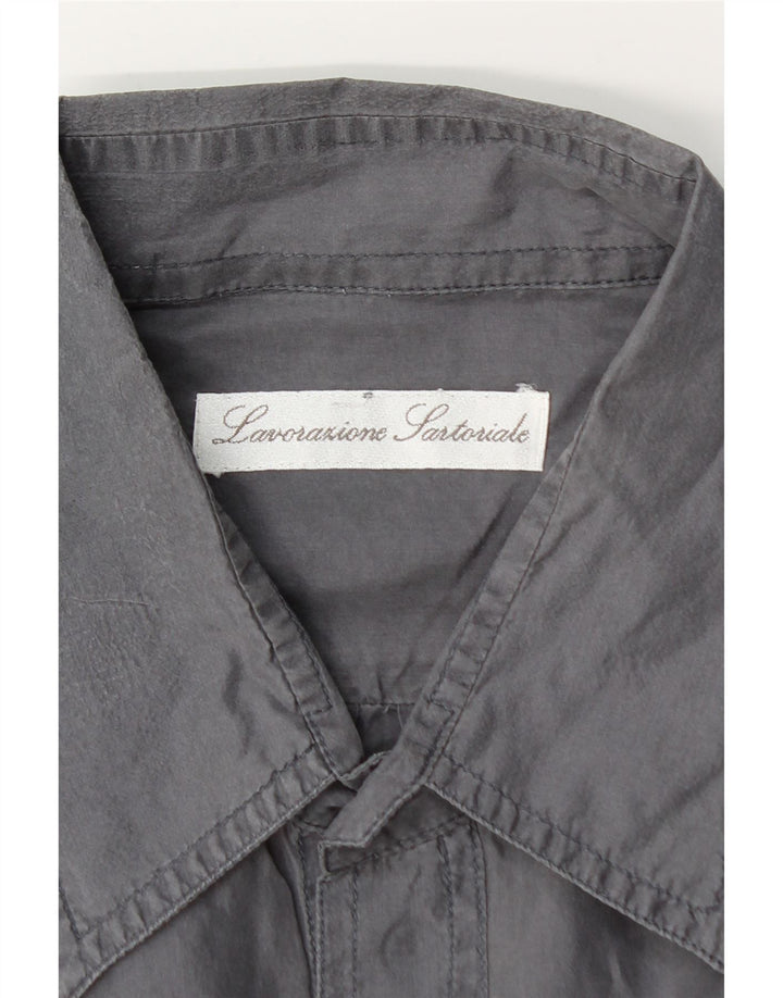 Camisa masculina vintage de manga curta 2XL cinza
