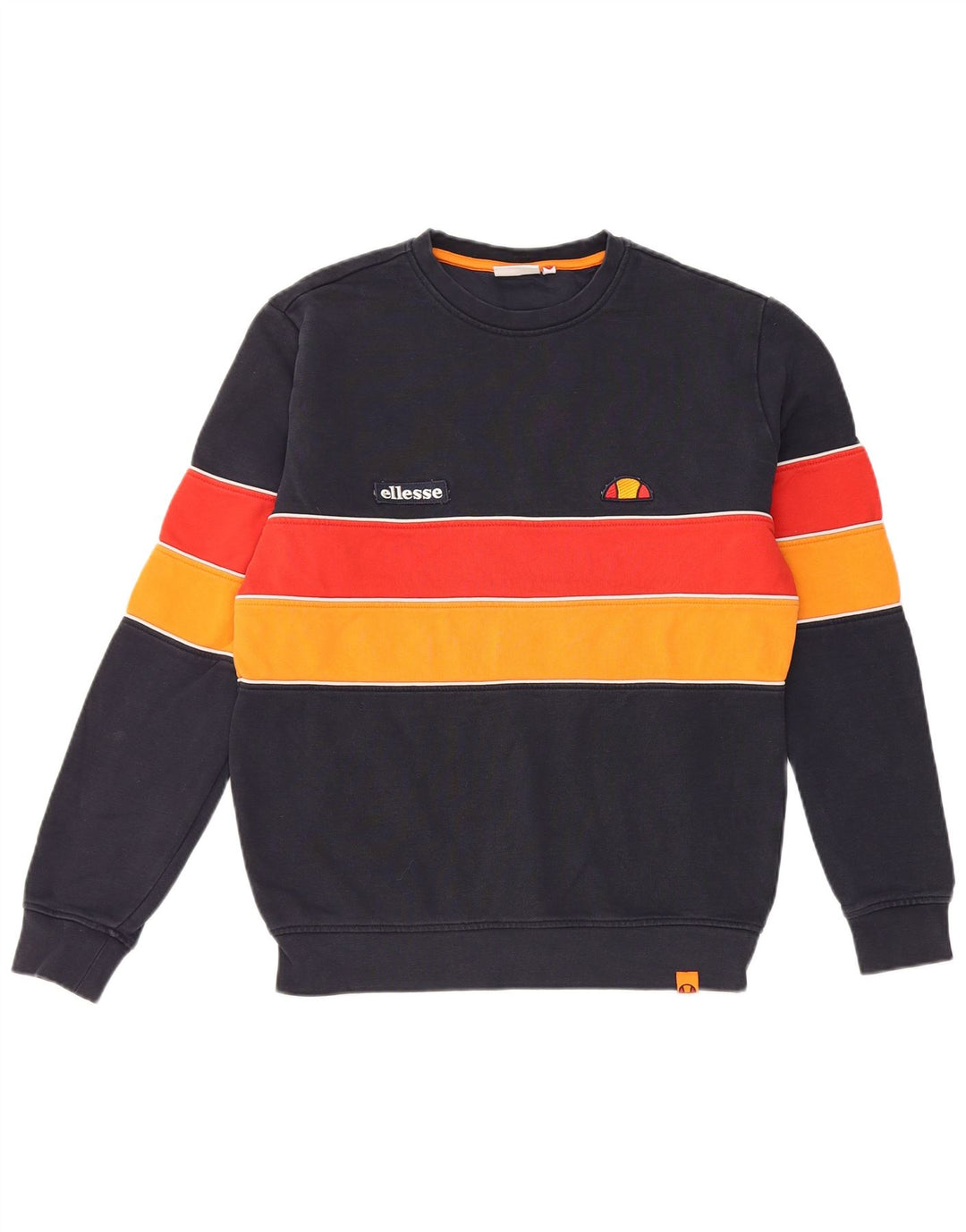 ELLESSE moletom masculino jumper pequeno azul marinho colorblock poliéster