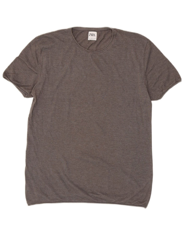 Zara Camiseta masculina grande cinza