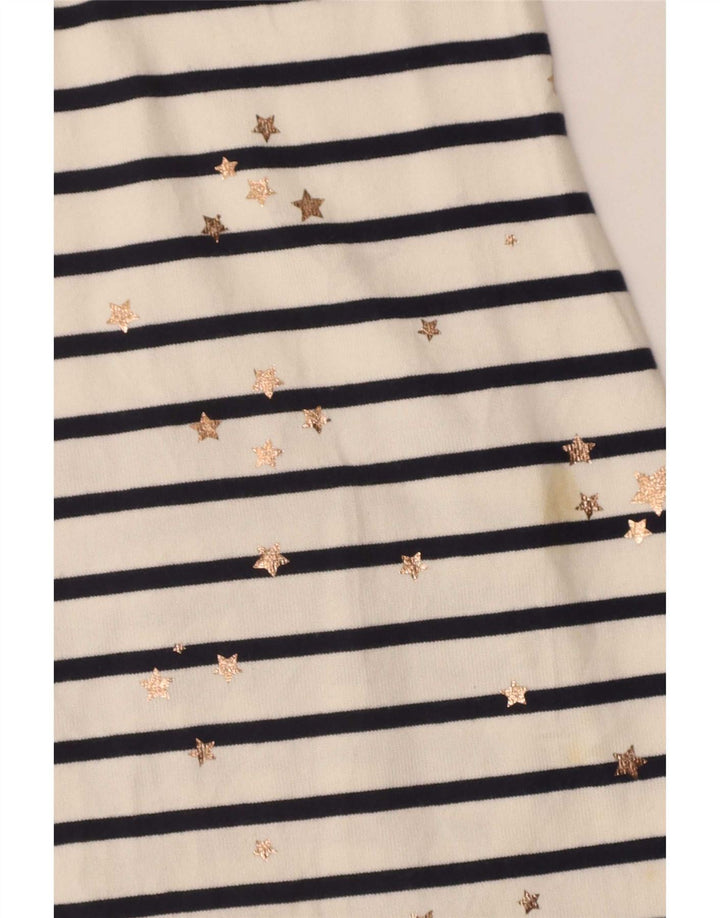 Vestido feminino Joules com bainha com padrão abstrato Reino Unido 10 listrado branco pequeno