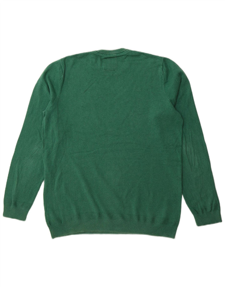Suéter masculino FAT FACE com gola alta e gola alta, algodão verde médio