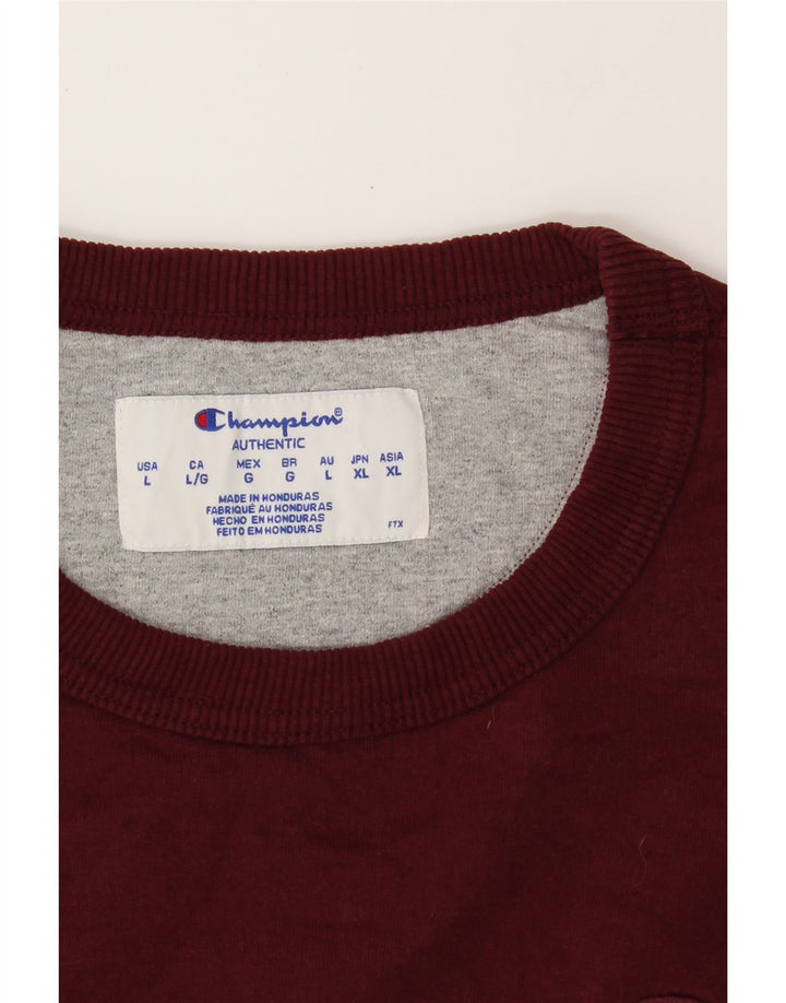 CHAMPION Mens Sweatshirt Jumper Large Maroon Polyester Vintage Champion and Second-Hand Champion from Messina Hembry 