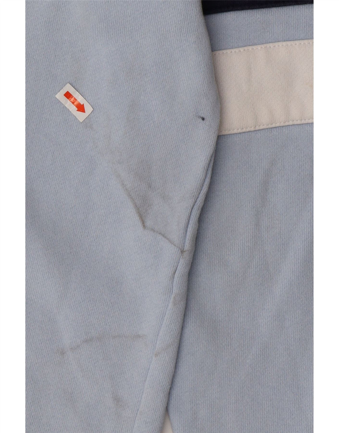 FILA Suéter feminino oversized UK 10 pequeno bloco colorido azul