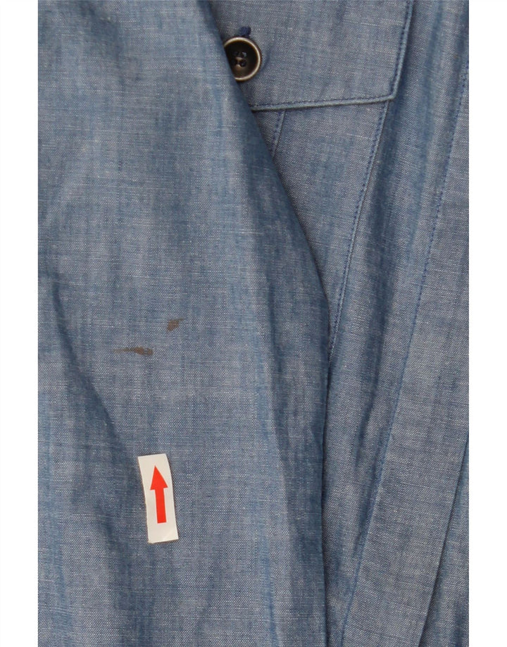 BLAUER Vestido feminino militar pulôver camisa Reino Unido 10 algodão azul pequeno