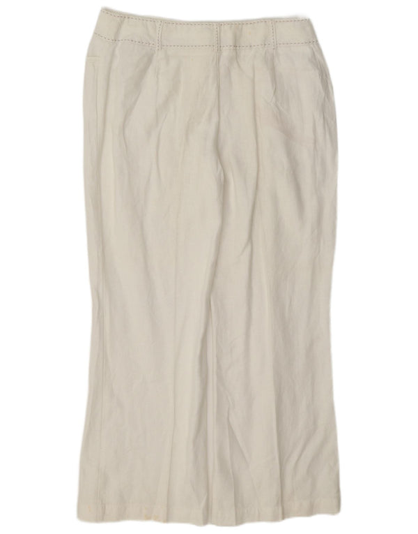 Calça casual feminina Marks & Spencer Per Una Reino Unido 14 grande W34 L29 branca