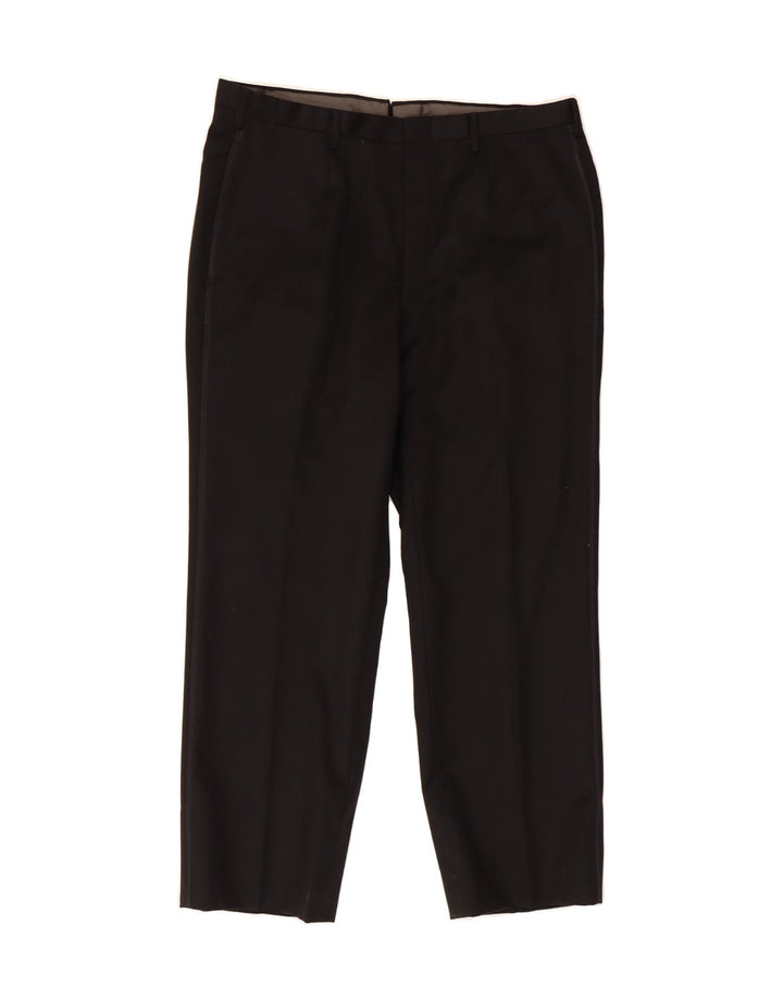 VINTAGE Mens Slim Suit Trousers W34 L28 Black Vintage Vintage and Second-Hand Vintage from Messina Hembry 
