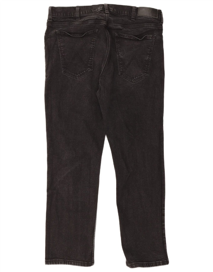 Wrangler Masculino Regular Straight Jeans W38 L30 Algodão Preto