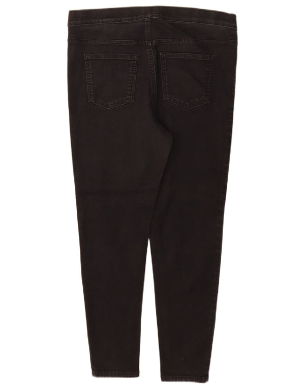 Calça jeans feminina Marks & Spencer UK 14 grande W32 L28 algodão preto