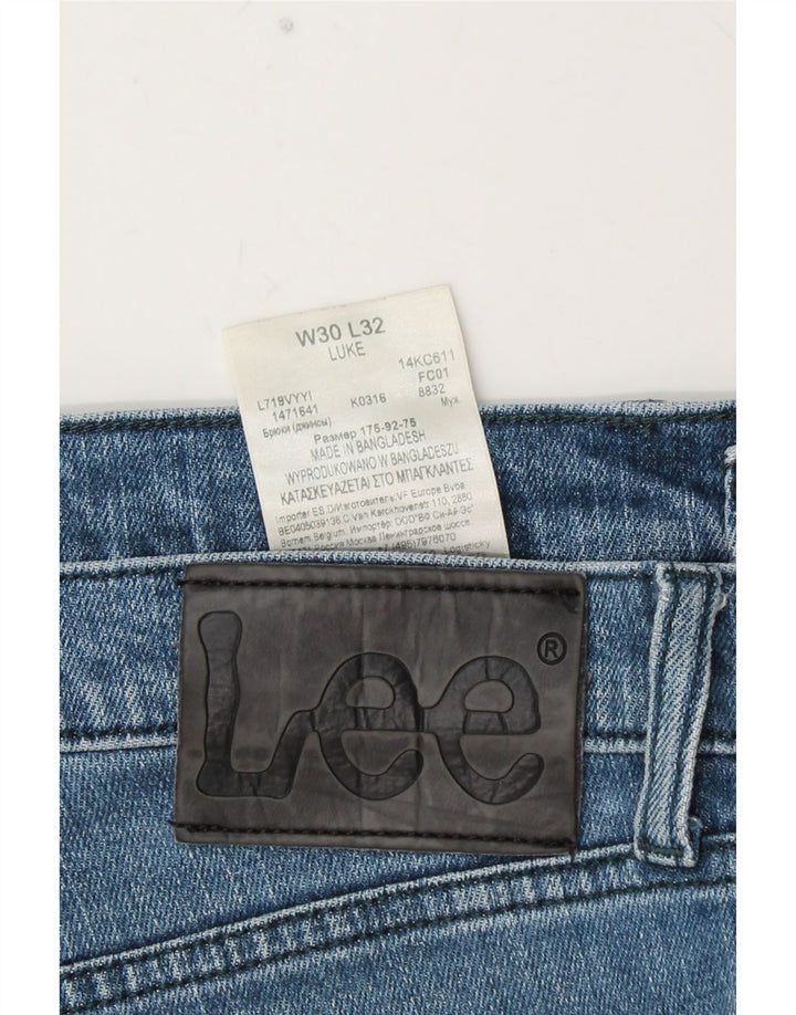 LEE Womens Luke Slim Jeans W30 L29 Azul Algodão