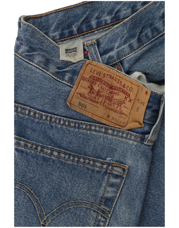 LEVI'S Masculino 501 Capri Jeans W34 L19 Azul Algodão