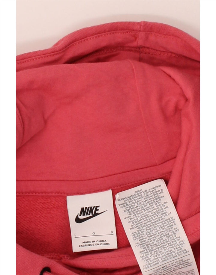 NIKE Mens Hoodie Jumper Grande Algodão Vermelho
