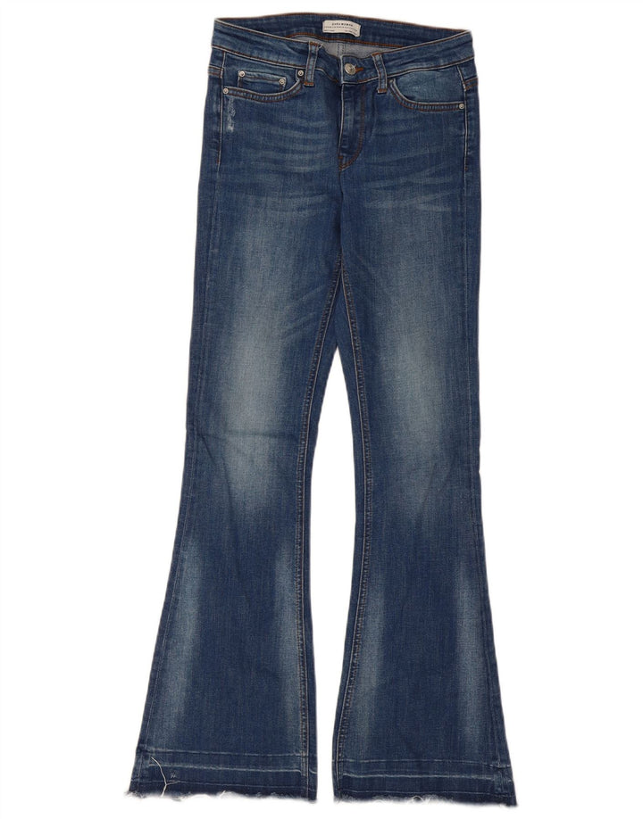 Zara Calça jeans feminina larga EU 34 2XS W24 L31 Azul