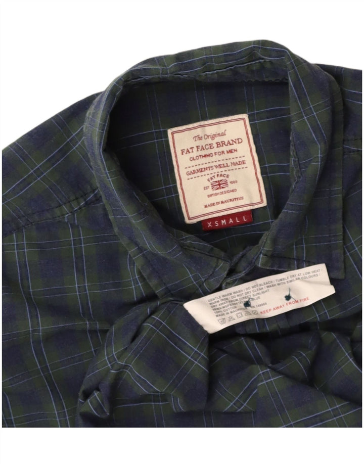 Camisa masculina FAT FACE XS azul marinho xadrez algodão