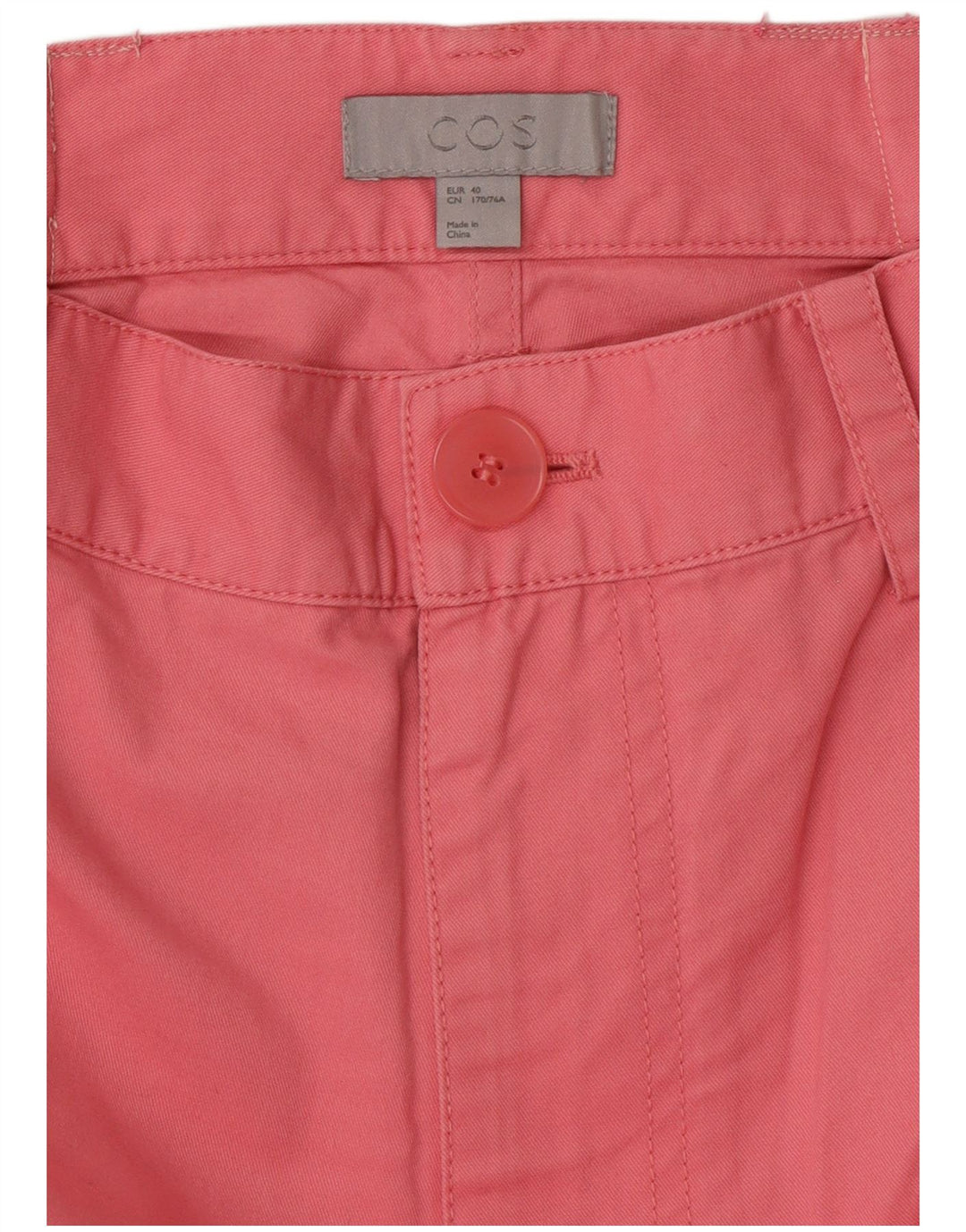 Calça chino feminina COS cintura alta reta UE 40 médio W30 L27 rosa