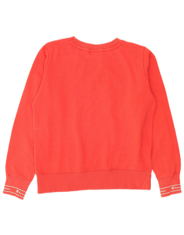 Champion feminino gráfico moletom jumper UK 12 médio algodão vermelho